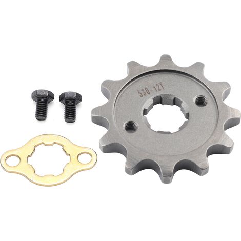 Yctze Pignon de Moteur Avant, Dents 12T, Trous de 17 Mm et 30 Mm, adapté à la Chaîne 530 avec Accessoire de, adapté aux Moteurs Lifan, Loncin, Jialing, Zongshen. (1/5)