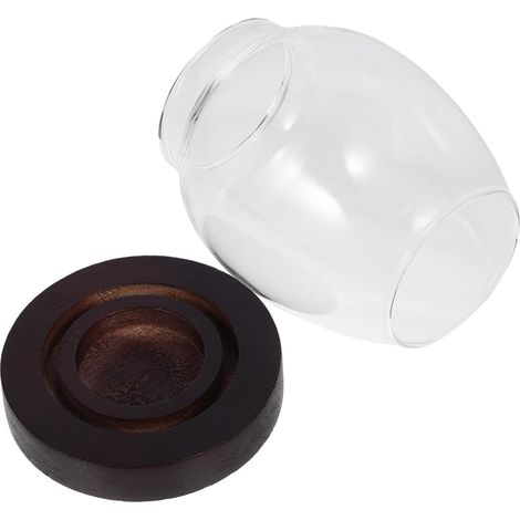 Portavelas a prueba de viento con pantalla de cristal transparente y base redonda para velas de escritorio, diseño decorativo vintage. (1/4)