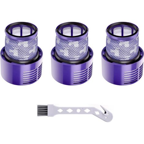 Filtre pour aspirateur Dyson V10, accessoires pour aspirateur (3 filtres + 1 brosse en plumes d'oie)