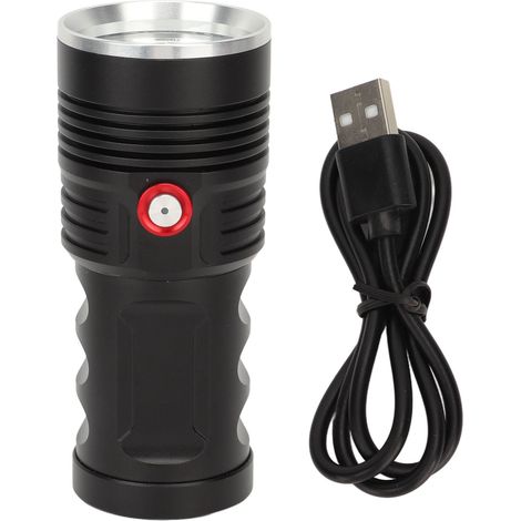 Lampe torche rechargeable en alliage d'aluminium, ultra-lumineuse, étanche, LED, pour une utilisation en extérieur. (1/5)