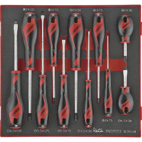 Jeu de tournevis Foam2 tray PH- PZ 11 pièces Teng Tools TED911N (1/2)