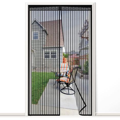 Magnetic Mosquito Net 90x210cm with Lace Trim and Powerful Magnets, Durable Polyester Mesh, Full Frame Magic Strip, MUMU Mosquito Net (1/3)