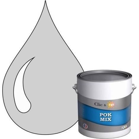 Peinture d'Accroche et Finition 2 en 1 - POK - POK MIX - Acrylique Satinée - RAL 7047 - 3L (1/4)