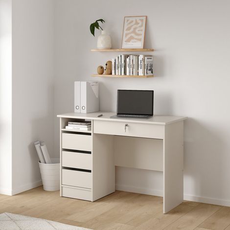 Schreibtisch Franklin, ein Regal, 4 Schubladen, ein Fach, 109x49x76h cm Beige Kaschmir (1/5)