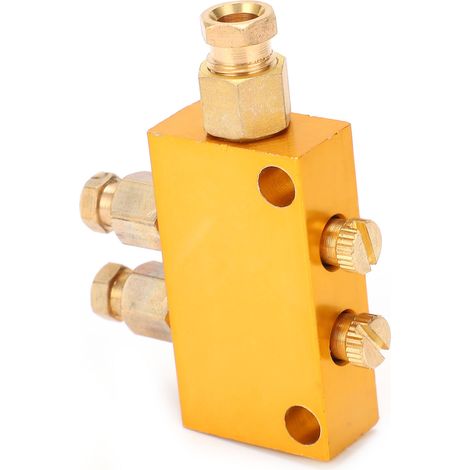 Ölverteiler TK-Typ Verstellbarer Messing-Schmierkolben-Separator-Teilventil-Schmiersystem (1 Eingang, 2 Ausgänge) (1/5)