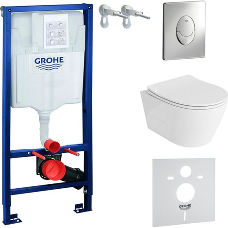 GROHE WC Set mit Vorwandelement, Wand-WC und Spülknopf (1/5)