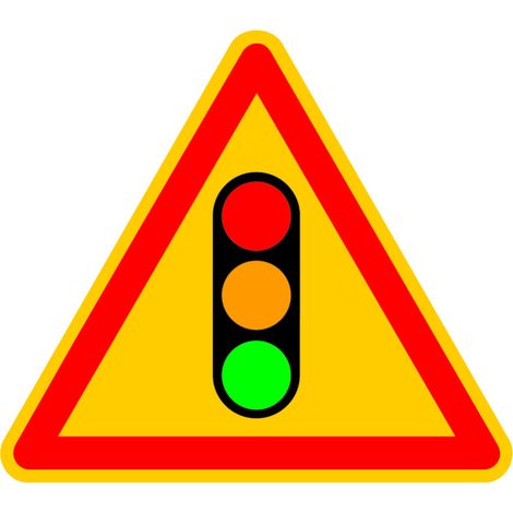 Signalisation de Travaux Temporaires Panneaux de Travaux  Temporaires. Danger Chantier Temporaire - Danger feu tricolore - Panneau classique (1/5)