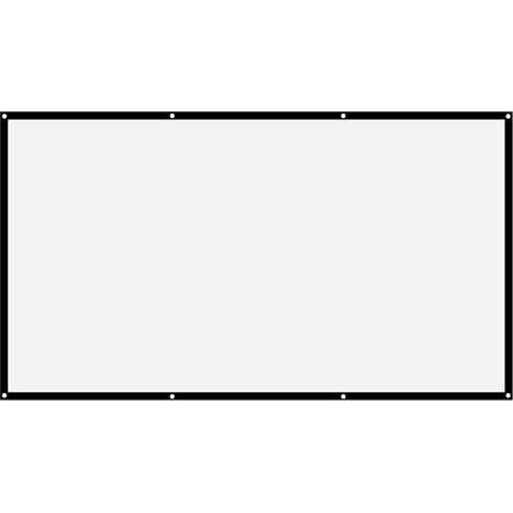 Rideau de projection portable épais en polyester blanc doux, infroissable, format 16:9 (120 pouces) (1/5)