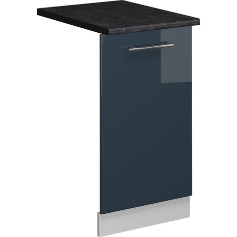 Panel frontal del lavavajillas Fame-Line, Azul oscuro alto brillo, 45 cm , ET Antracita, Vicco