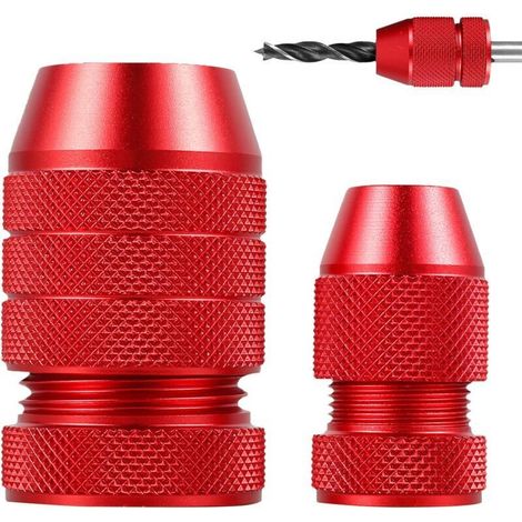 Butées de profondeur de perçage, guide de profondeur réglable, plage de tailles de forets 2-5 mm et 6-11 mm, convient aux outils de travail du bois et aux outils à main (rouge)