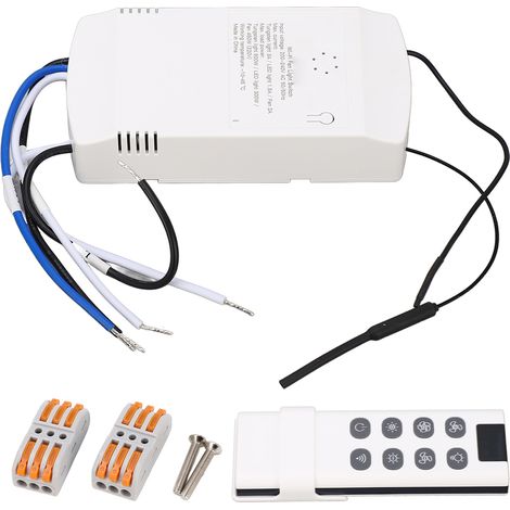 Interrupteur mural WiFi intelligent pour ventilateur et lampe, commande RF sans fil avec télécommande, 200-240V