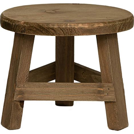 Eosnow Banc rond de cour, tabouret haut, support de fleur d'orchidée succulente de balcon, support de pot de fleur de rangement, rond (1/5)