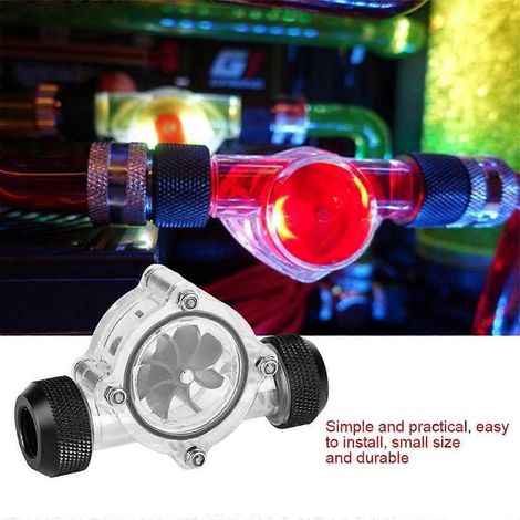 Indicateur de débit G1/4" à 8 hélices pour débitmètre d'eau à turbine pour refroidisseur d'eau PC (1/4)