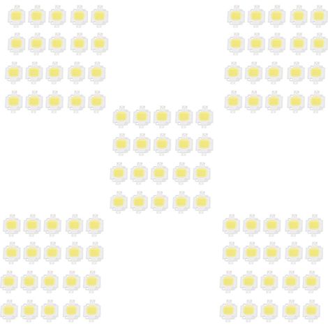 100 unidades de bombillas LED de 10 W, luz blanca pura, alta potencia, 1100 lúmenes, con chip SMD, 9-12 V. (1/4)
