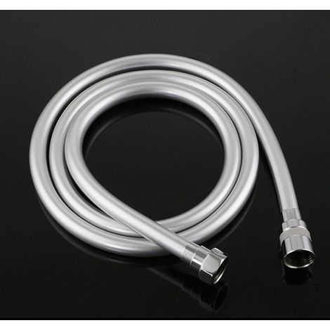 Flexible de douche anti-torsion, flexible de douche 2,0 M, PVC, gris argent. (1/4)
