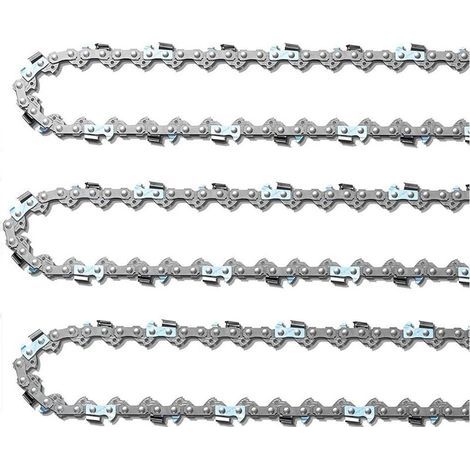 – Chaîne de tronçonneuse 3pcs 30 cm 3/8' 46 maillons 1,1 mm – Faible rebond pour coupe nette – Compatible Dolmar, Makita (1/5)