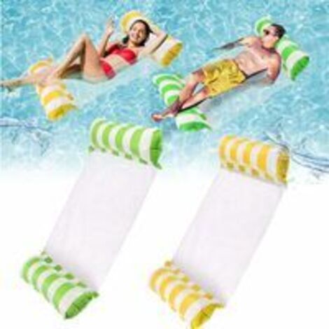 01 2 Pièces Hamac Flottant Piscine, Flotteur Gonflable Piscine 4-en-1