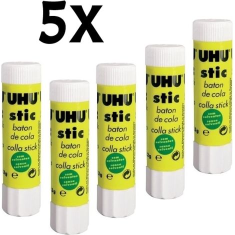 5 x Colla multiuso/Colla stic/Adesivo senza solventi 8,2g UHU