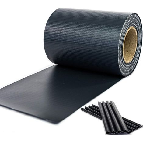 Strisce Schermanti in PVC per Recinzioni Cancellate e Ringhiere con Clips, ANTRACITE, 70 m x 19 cm (1/4)
