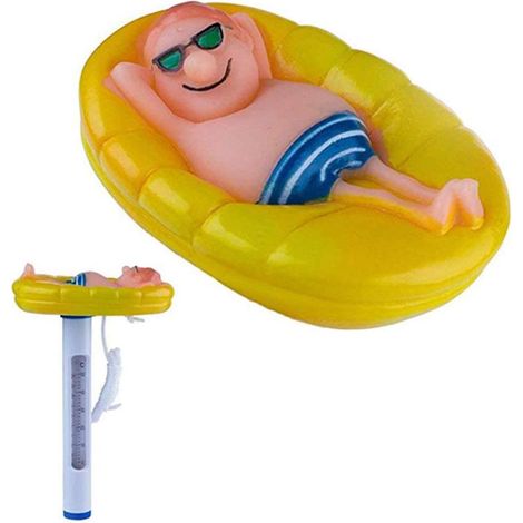 Termómetro flotante para piscina con cuerda - Irrompible - Para piscinas exteriores e interiores, spas, jacuzzis, acuarios y estanques de peces - Para hombres