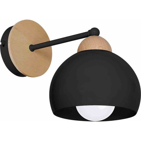 Applique murale Milagro Dama MLP6520 noire bois E27 (1/5)