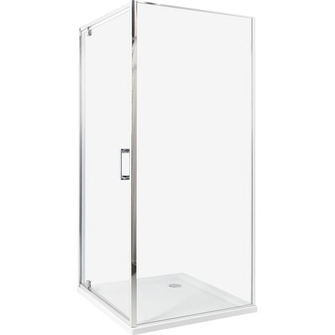 Box Doccia Vetro Temperato Cornice argento Porta Singola 90 x 90 x 185 cm Darli