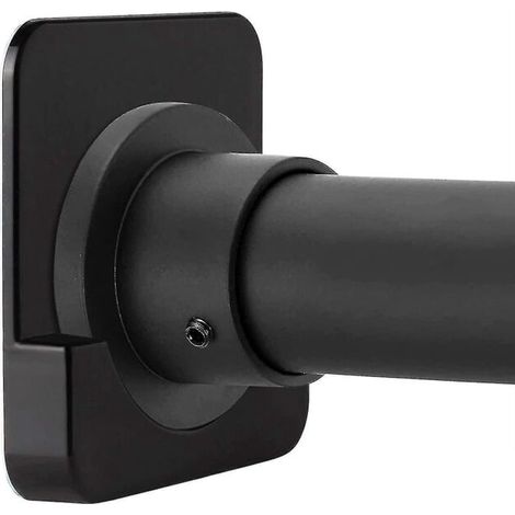 Support de tension adhésif pour tringle à rideau de douche, sans perçage, lot de 2 (ruipei) Noir (1/5)