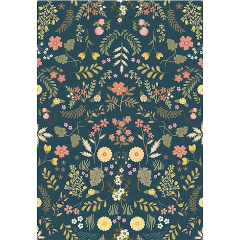 Crédence adhésive WC - Fleurs - 100x44 cm - Adhésif + Protection MATE