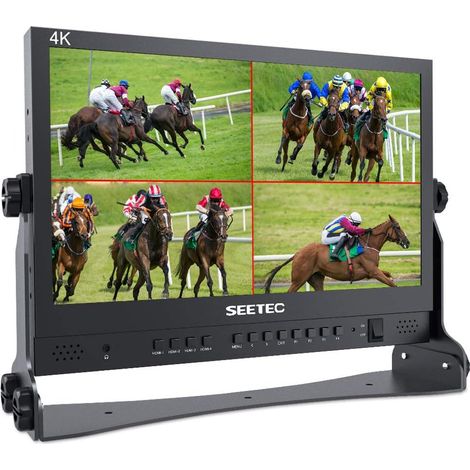 ATEM156 Moniteur de Directeur de Diffusion en Direct de 15,6 Pouces avec 4 entrées HDMI et Sortie Quad Split Display pour Video Switcher Mixer Pro Studio Production télévisuelle