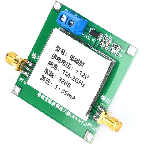 Module amplificateur RF large bande à faible bruit, 12 V CC, 0,01-2000 MHz, gain de 32 dB (1/5)