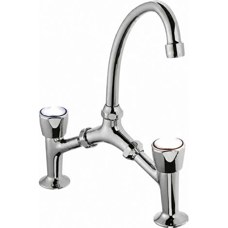 Presto – Mélangeur de lavabo 2 trous – Entraînement 120 à 240cm – Finition chromée – Bec haut pour un meilleur confort d'utilisation
