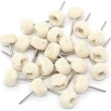 Roue de Polissage en Coton Beige pour Dremel Outils Rotatifs pour éliminer la Rouille et la Saleté Sur la Surface, 25 Pièces (1/4)