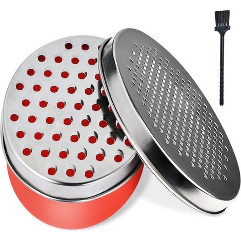 Rewytaz Grattugia per formaggio 2 in 1, utensile da cucina multifunzionale per formaggi stagionati, rossa (1/5)