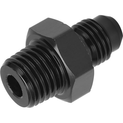 Kraftstoffleitungsverschraubung 4 AN auf 1/4 NPT, schwarz eloxiert, Aluminium 6061-T6, Kfz-Zubehör für Dieselkraftstoffleitungen, Hochleistungs-Gewindeverschraubung. (1/5)