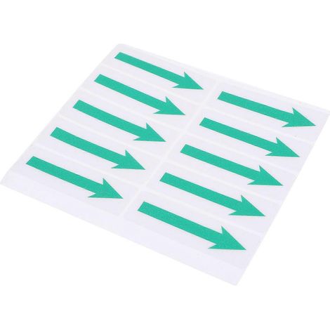 Autocollants fléchés de direction au sol, amovibles, pour usage intérieur, adhésif PVC vert, lot de 10. (1/2)