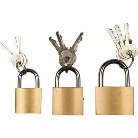 KINZO Vorhängeschloss-Set, 3 Schlösser (1/2)