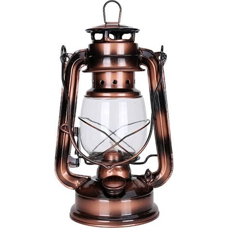 Lampe à Pétrole Vintage, Lanterne Vintage, Extérieur Lanterne Tempête, Lampe à Huile Vintage avec Poignée pour Intérieur et Extérieur Jardin, Chemins, Paysage, Camping (Bronze) (1/5)