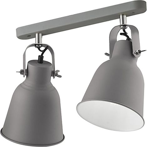 "Applique LEGEND in metallo grigio con interno bianco a due luci orientabili"