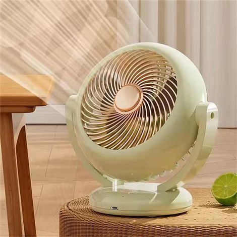 Nouveau mini ventilateur oscillant portable, rechargeable par USB, avec batterie longue durée (édition améliorée vert avocat, batterie 1200 mAh). (1/4)