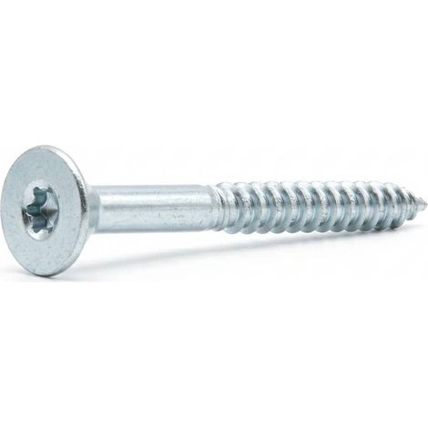 100 Vis De Construction À Tête Fraisée Cs 06300 - 6X300 mm T30 Zingué Blanc - D-Work