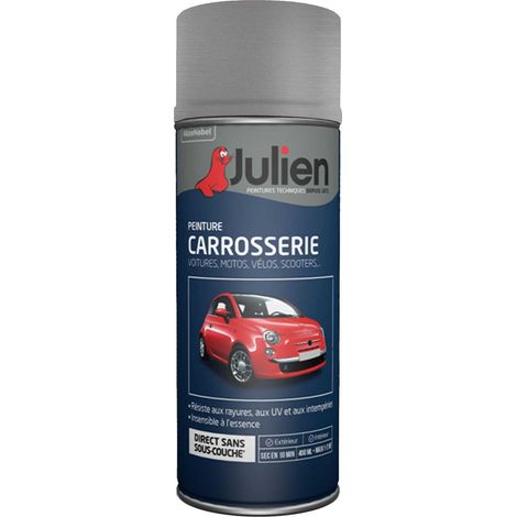 Peinture aérosol pour Carrosserie - Brillant Gris Platine Métal - 400 ml - Julien