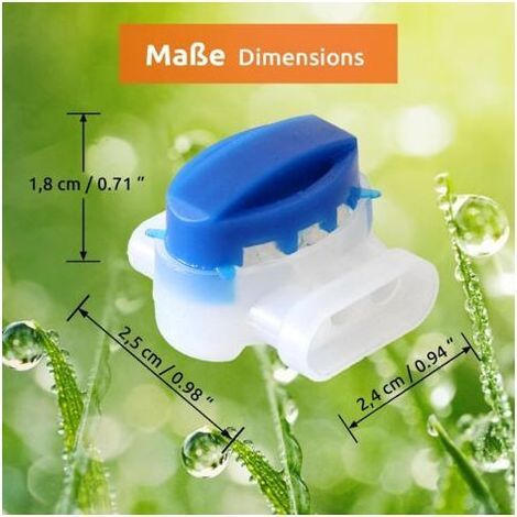 Connecteur de câble 20x connecteurs pour câble périphérique, kit de réparation pour câbles de tondeuse robot, serre-câble, pour raccorder les extrémités de câbl,Connecteurs de Câble Remplis des Résine (1/4)
