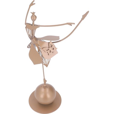 statue jardin exterieur-Statue de danseuse pour jardin - Durable, imperméable et colorfast - Décoration de jardin en fer (1 statue + 1 socle) - Hauteur d'assemble: 30cm (1/5)