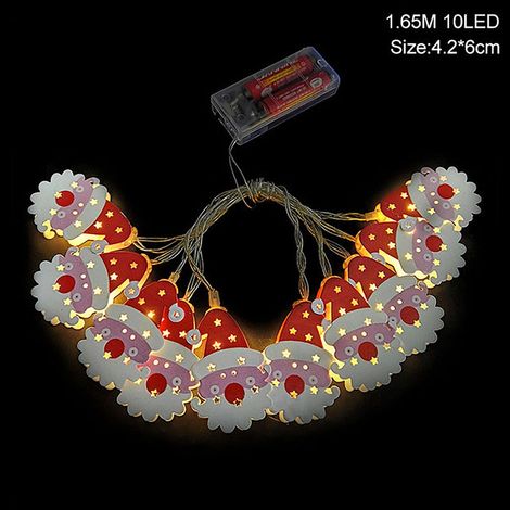Guirlande Lumineuse De Noël - Figurines En Fer Forgé - 10 Led - 2 M - Pour Décoration Intérieure Et Extérieure (1/2)