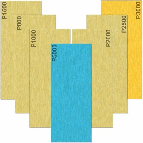 Papel de lija 5000 3000 2500 2000 1500 1000 800, papel de lija húmedo y seco, para pulir metal, madera, automóviles, 35 hojas de 9 x 3,6 pulgadas por hoja (1/5)