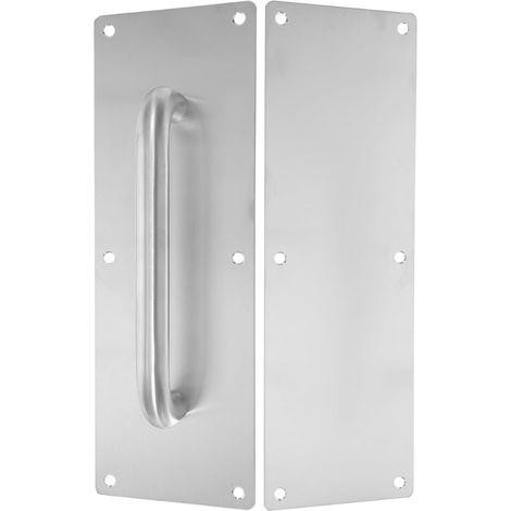 Poignée De Porte En Acier Inoxydable Avec Plaque Large Poignée De Traction Pour Portes D'Entrée Intérieure Et Coulissante Accessoire De Quincaillerie 11.81X3.94X2.24In (1/5)