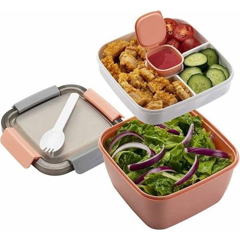 1.1L-Lunch Box aveccompartiment de Subdivision,Boite Repas Adultes/Enfants,Bento Lunch Box Durable,Lunch Box Salade Boîtes Repas M (1/5)