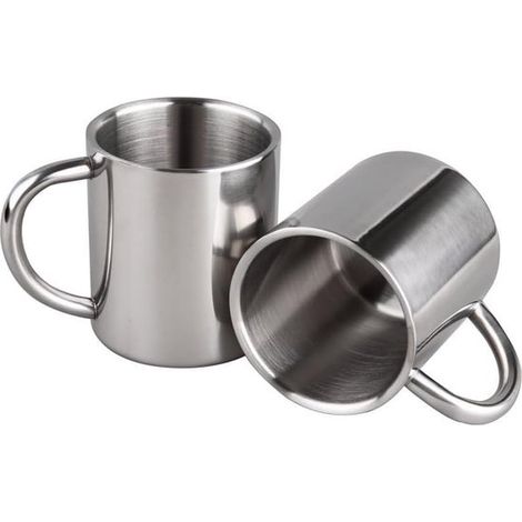 tazze da caffè in acciaio inox da 200 ml con manico, tazze a doppia parete, tazze da campeggio per mantenere le bevande calde o fredde, tazza termica da viaggio, tazza per acqua