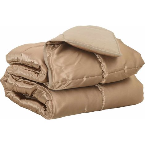 Ganzjahresbettdecke Gold 155 x 220 cm Satin und Mikrofaser vidaXL