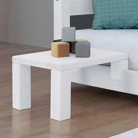 Table de chevet à fixer sur le lit - Blanc - 33 x 32 x 41 cm (1/4)